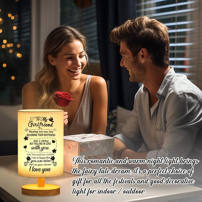 WSYEAR Romantic Gifts for Girlfriend Mothers Day Gifts, Night Light Lamp, Girlfriends Birthday Gifts for Her from Boyfriends