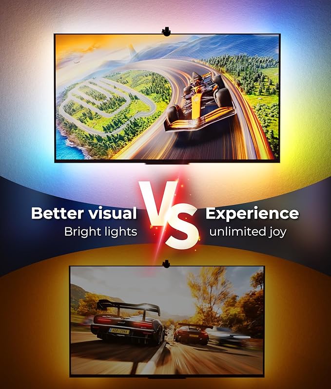TV LED Backlight 20ft - LED Lights for TV for 55-85'' RGB Strip Lights Cuttable with Smart App Control Game & Music Sync Color Changing Light for Home Decor