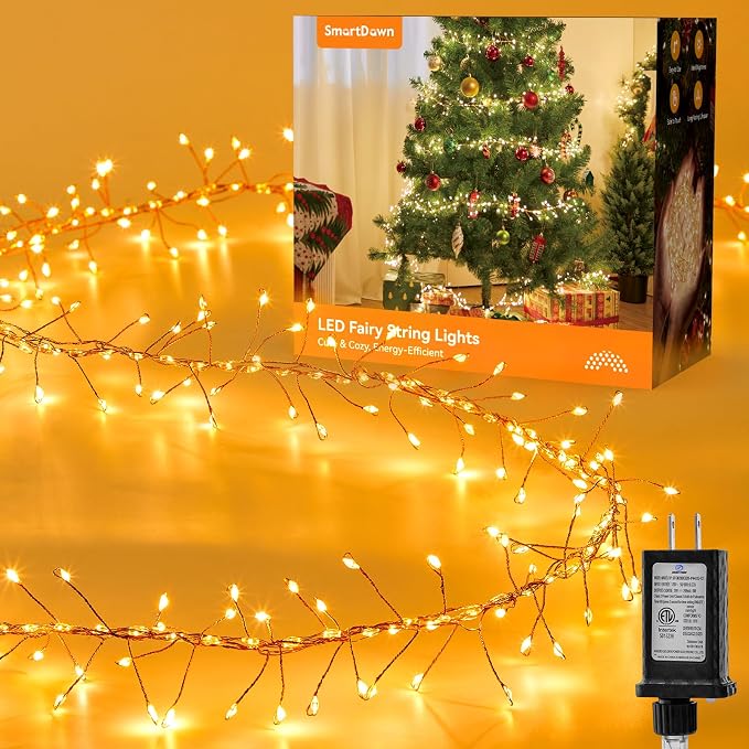 Fairy Lights Plug in for Bedroom Classroom | 10FT 388-LED Twinkle String Lights for Bedroom, Firecracker Lights for Ceiling Wreath Window Wedding Christmas Tree Decor