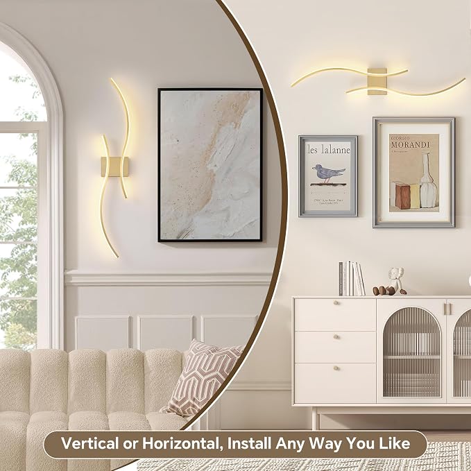 Battery Operated Wall Sconce Set of 2, Dimmable Modern LED Rechargeable Wall Light with Remote Control, Wall Decor for Living Room, Hallway, Quick Install, No Electrician Required