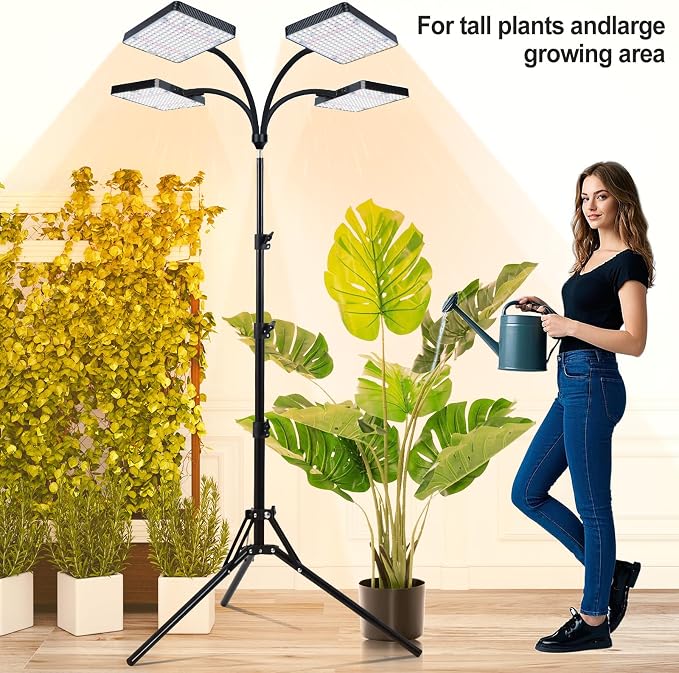 Grow Lights for Indoor Plants 100W, Natural Sunlight Full Spectrum Plant Growing Lamps for Houseplants & Bonsai Tree, 4/8/12/16/20 Hr Timer Plant Light Auto On/Off Everyday