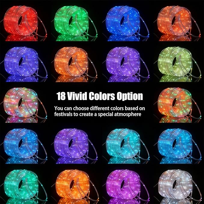 99ft Green Rope Lights for Outside, 300 LED String Lights Outdoor Waterproof Plug in with Remote Control, 18 Colors Changing Party Lights for St. Patrick's Day, Pubs, Garden, Patio, Pool Décor