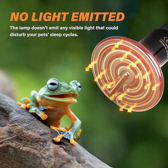 Simple Deluxe 100W Ceramic Heat Emitter, Reptile Heat Lamp No Light Emitting Heat Bulbs for Amphibian Terrarium, Bearded Dragon Lizard Snake Turtle, Brooder Coop Incubating Chicken