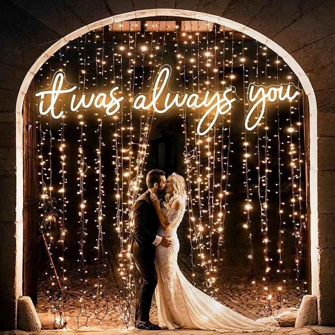 Super Large It Was Always You Neon Sign with Dimmable LED Light Wall Decor | Bedroom Living Room Bar Party Club Wedding Girls Birthday, 65.75 Inch, Warm White