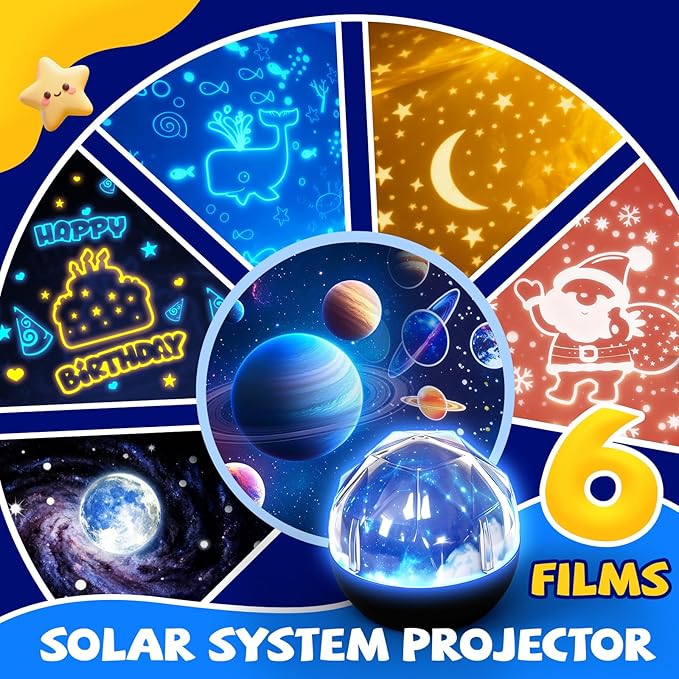 TOURACE Solar System Projector, Star Night Light for Kids, Planet Toys, Space Light, Universe Projectór, Space Lamp, Teen boy Girl Bedroom, Planets Toy, Planetarium Projector, Boys Gift, Christmas.