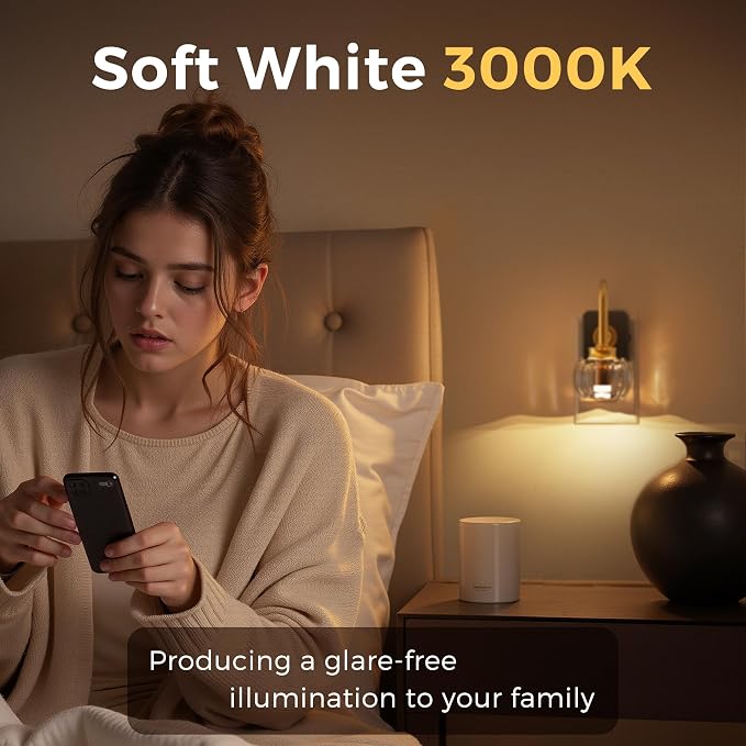 L LOHAS LED Night Lights Plug into Wall, 3000K Soft White | Floral Night Lights with Dusk to Dawn Sensor, 0-100lm Adjustable Brightness, for Hallway Bedroom Stairway