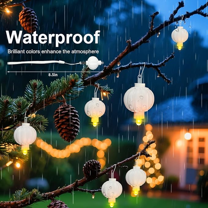 Aogist 24 Pack Small LED Lights Battery Powered Waterproof Hanging Light Last 48 Hours for Paper Lanterns,Balloons,Floral,Weddings & Festival Christmas Decorations,Warm White