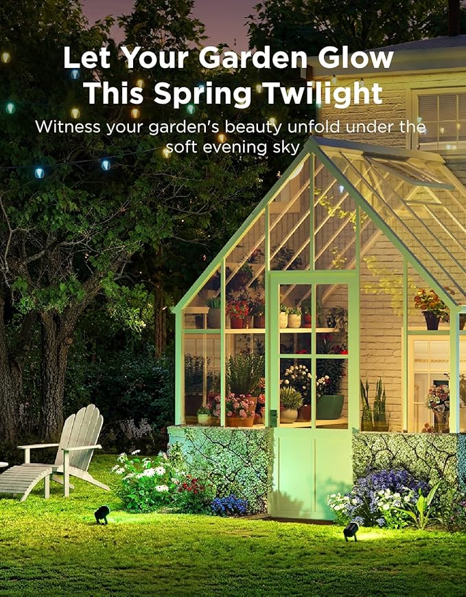 Govee Outdoor Spot Lights 2, IP67 Waterproof Spotlights, Landscape Lights Work with Matter, Alexa, and Google Assistant, RGBWIC Color Changing Light for Outdoor Decor, Patio Decorations, 4 Pack