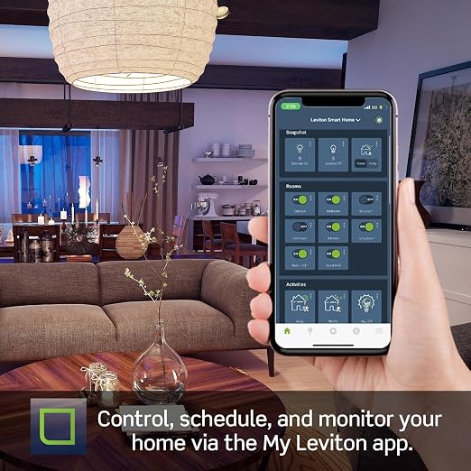 Leviton Decora Smart Dimmer Switch, Wi-Fi, Works with Matter, My Leviton, Alexa, Google Assistant, Apple Home/Siri & Wired or Wire-Free 3-Way, Neutral Wire Required, D36HD-1RW, White