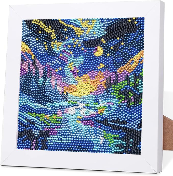 Sitsink Northern Lights Diamond Painting Kit - Full Drill Forest Scenery Diamond Art Painting, 5D Gem Art Canvas Set Night Landscape Holiday Gifts for Women