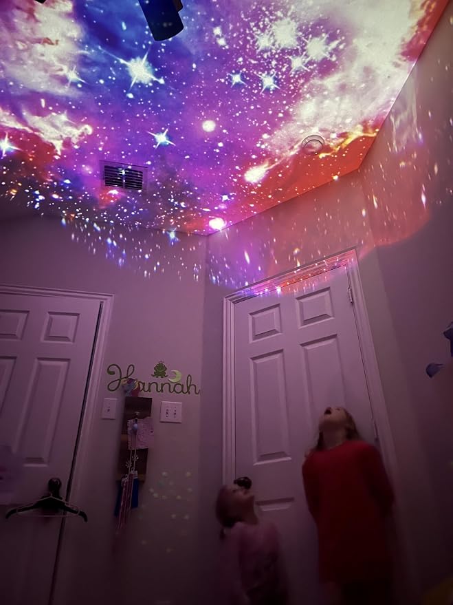 Lumi Galaxy Projector Star Projector Galaxy Light with 12 HD Film Discs | 360° Rotating Planetarium Room Lights for Bedroom Ceiling, Night Light for Kids, Aurora Northern Sky Display, Gift Idea