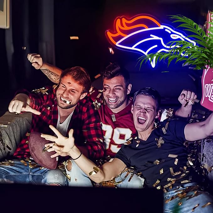 Football Neon Sign for Wall Decor Football Led Neon Light for Man Cave | Dimmable Rugby Team Logo Led Sign for Bedroom Party Club Bar Dorm Garage Decor Birthday Gifts for Men Size 16.1*9.8 In