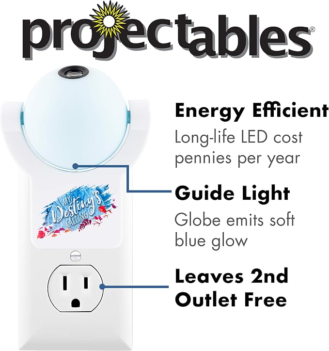 Projectables Frozen 2 LED Night Light, Plug-in, Dusk-to-Dawn Sensor | UL-Listed, 1 Image of Elsa, Anna, and Olaf on Ceiling, Wall, or Floor, Ideal for Bedroom, Nursery, 45027