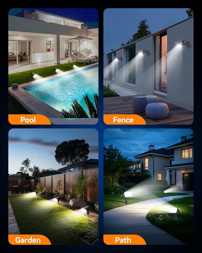 Solar Lights Outdoor Waterproof IP65, 56 LED 3 Lighting Modes Solar Spot Lights Outdoor, Solar Powered Landscape Lighting for Yard Pathway Garden, 6 Pack (Cool White)