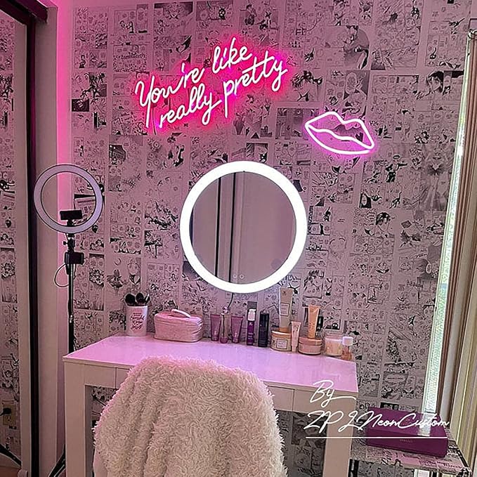 Ulalaza LED Neon Sign Night Light for Wall Party Décor Bedroom Room Bar Wedding Home Birthday Art Decoration Christmas with USB Chain Light modulator 5v (lets party blue)