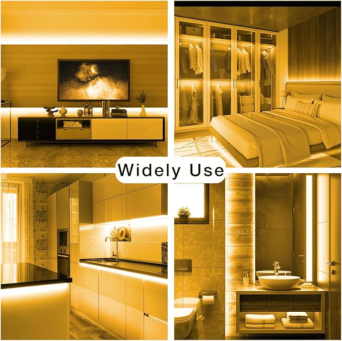 DAYBETTER COB LED Strip Lights, 32.8 ft/10 m 3200 LEDs Bright Warm White LED Light Strips with Remote and App, 3000K Dimmable LED Tape Light, Indoor COB LED Lights for Bedroom DIY Lighting