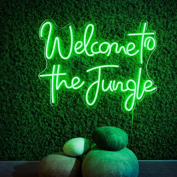 Welcome To The Jungle Neon Sign Neon Art LedWall Hanging Bar Light Up Sign | Party Home Bedroom Decor, Light Up Signs,Neon Sign,Wall Neon Art