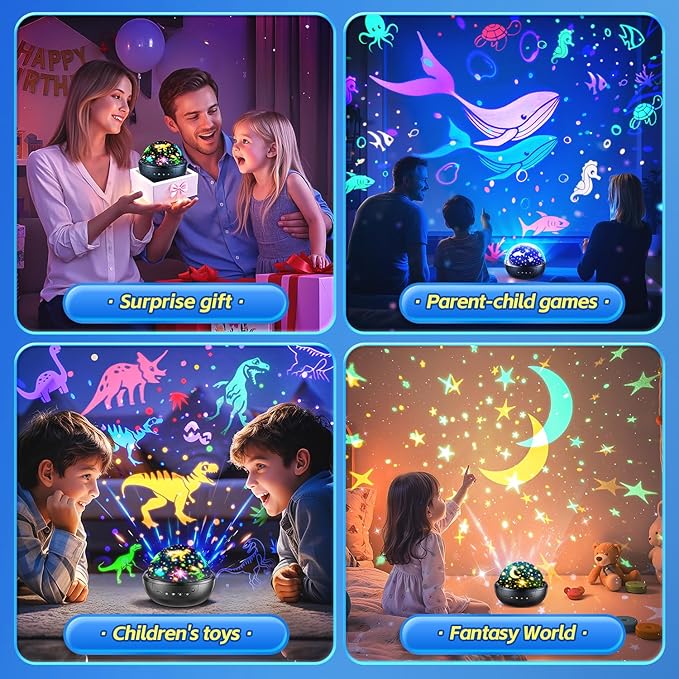 Dinosaur Toys for Kids 3-5, 【Remote+3 Films+93 Effects】 Dinosaur Toys for Kids 2-4, 【3 Timer+5 Brightness】 3 Year Old Boy Gift, Rotate 3 Year Old boy Birthday Gift, Boys Christmas Gifts Boys