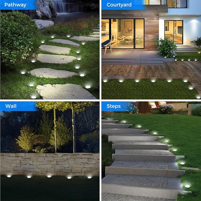Mini Solar Ground Lights, 18 Pack Flat Solar Disc Lights Outdoor Waterproof, 2.3 Inch Small Solar Garden Lights Landscape Lighting for Outside Pathway Garden Yard Lawn Walkway,Cool White