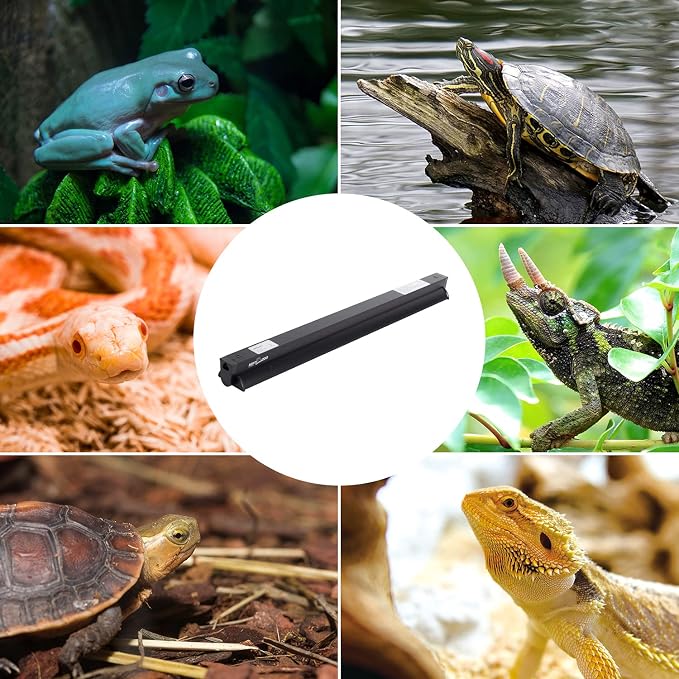 REPTI ZOO T5 HO UVB Lighting Combo Kit, Terrarium Hood Comes with Desert 10.0 UVB T5 Lamp (24W)