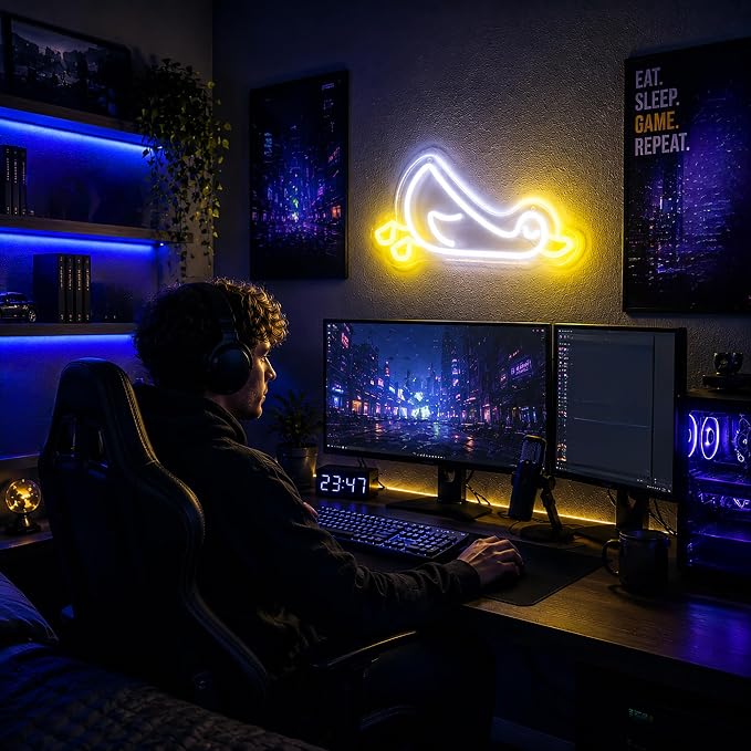 Neon Sign, Duck Neon Signs for Wall Decor LED Signs Neon Light | Duck Neon Sign for Bedroom, Kids Room, Gaming Room, Man Cave, Party, Bar, Home Decor, Boys Gift, Dimmable, USB Powered