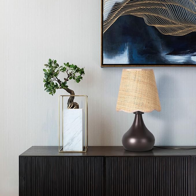 Ziqqeelam Oil Rubbed Bronze Small Table Lamp for Bedside, Farmhouse Bedroom Lamps for Nightstand, Vintage Small Table Lamps for Small Spaces for Bedroom, Kitchen Counter, End of Table, Office