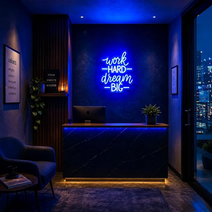 Positive Neon Lights Signs Neon Sign Led Sign Light for Wall Decor | Work Hard Dream Big Neon Sign for Room Decor,Positive Decoration,Motivational Wall Decor,Gift,5V USB Powered