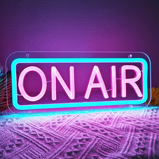 SYLHOME On Air Led Neon Light Sign Home Bedroom Man Cave Game Room Bar Pub Studio Club Wall Sign Decor Birthday Christmas Party Decoration 11.81" X 4.72" USB