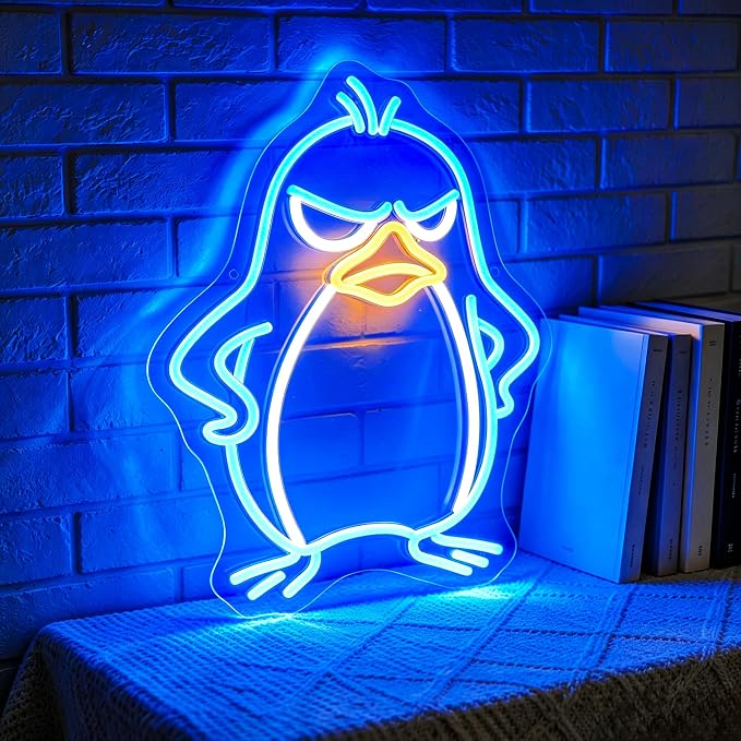 Penguin Neon Lights Signs Neon Sign Led Sign Light for Wall Decor | Penguin Neon Sign for Room Decor,Man Cave Decoration,Dormroom,Wall Decor,Gift,5V USB Powered