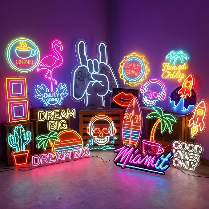 OPBYWE Custom Business Logo Neon Signs, Personalized LED Light Sign with Image Upload for Storefront, Office, Salon & Bar Decor, Commercial Signage Wall Art