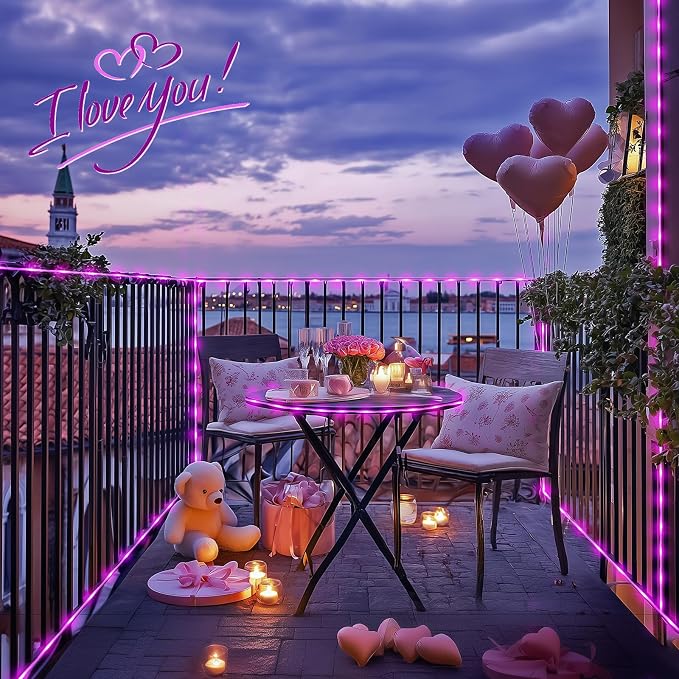 JMEXSUSS 2 Pack 100LED Pink Solar Rope Lights Outdoor Waterproof | 33ft, 8 Modes, Outdoor Waterproof, Pink Christmas Lights for Valentine's Day Home Christmas Tree Decoration