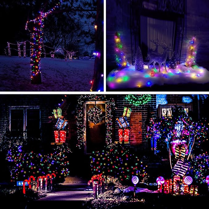 33ft 100 LED Outdoor String Lights, Multi Color Fairy Lights Battery Operated with Remote, Led Twinkle Lights for Bedroom, Backyard, Wedding, Tree, Mason Jar, Wall, Centerpiece, Christmas