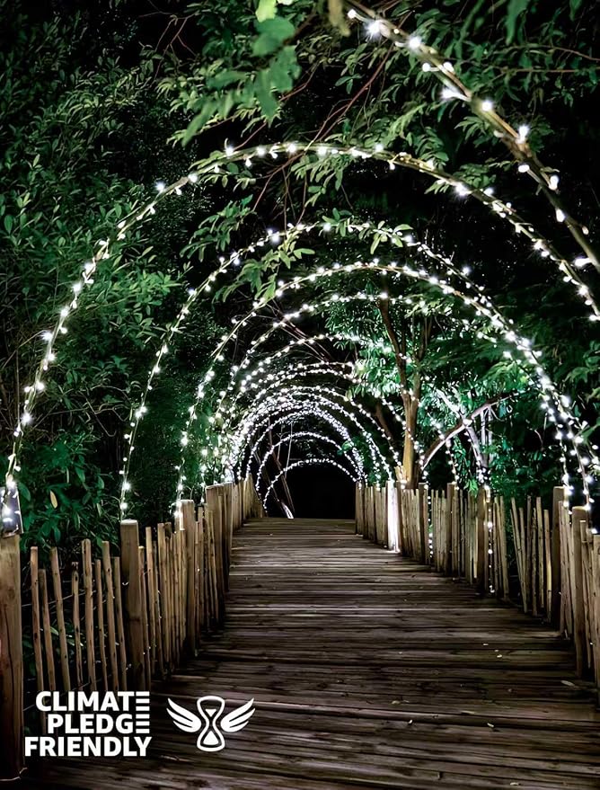 Cool White Christmas String Lights, 98FT 200 LED Fairy Lights Indoor | Up to 8 Sets, 8 Modes with Memory, Connectable, Transparent Wire, IP65 Waterproof Outdoor Decor for Classroom, dorm, Bedroom