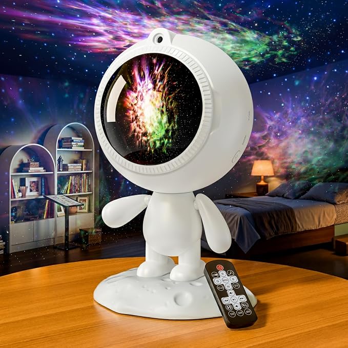 AIRIVO Dreamer Star Projector for Kids Bedroom, Cute Galaxy Night Light with Bluetooth Speaker, 8 White Noise Sounds, Remote Timer, Adjustable Head, Birthday Gift for Boys Girls Teens