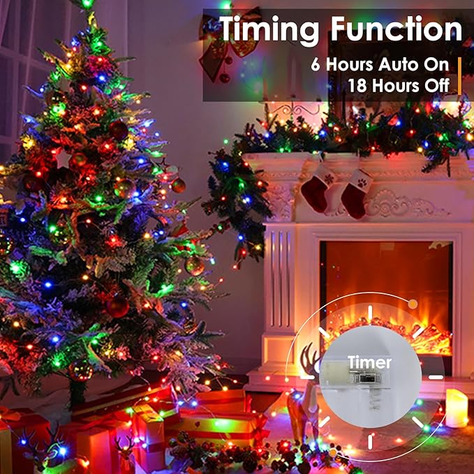 kolpop 5Pack Fairy Lights Battery Operated, 50 LED Mini String Lights with Timer, Multicolour Tiny Christmas Light for Indoor Wedding Bedroom Decorations
