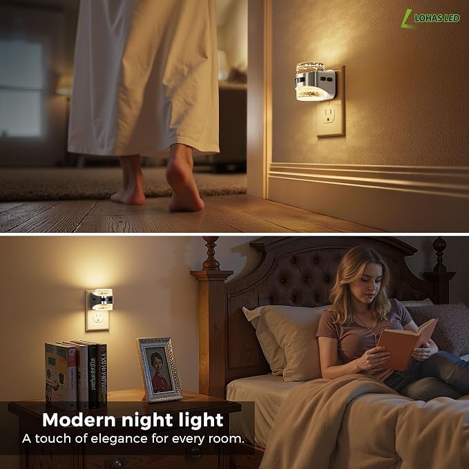 L LOHAS LED Motion Sensor Night Light,5CCT Night Lights Plug into Wall | 2 Pack Color Temperature Change Night-Light,Acrylic Bubble Dimmable Nightlight with Dusk to Dawn Sensor for Bathroom Hallway