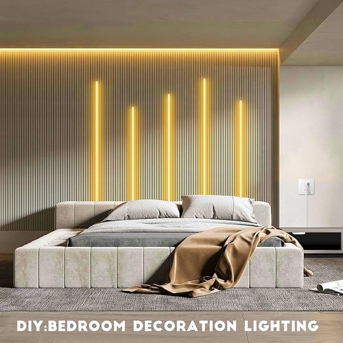 COB LED Strip Lights 12V Penetrable Wood Touch Dimmable LED Under Cabinet Light Kit with 60W Adapter 2M/6.56FT Flexible COB LED Strip for DIY Kitchen,Cabinet,Counter,Shelf,Showcase Decor