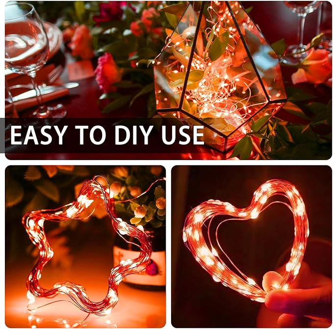 8 Pack Orange Fairy Lights Battery Operated, 7ft 20 LED Mini String Twinkle Lights for Christmas Halloween Mason Jars Centerpiece Table Decorations (8, Orange)