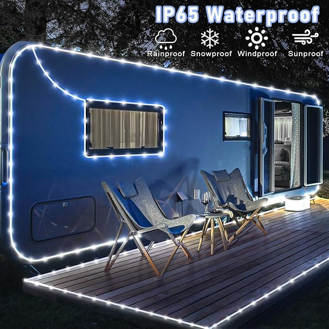 100FT 300 LED Rope Lights for Outside, Connectable Rope Lights Outdoor Waterproof with 8 Modes, Plug in Christmas String Lights for Deck, Garden, Patio, Landscape, Pool, Party Decorations - White