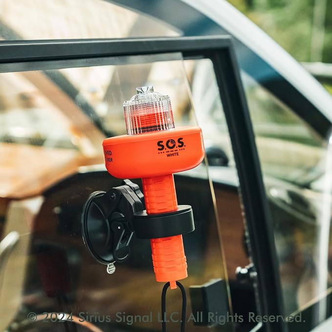Sirius Signal C-1003 SOS LED Distress Signal - USCG Approved | Electronic Boat Flare Replacement, Bright White Light, Includes Daytime Flag & Whistle