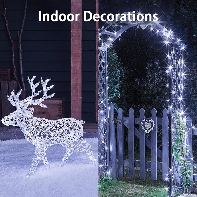 KAQ Fairy Lights Battery Operated with Remote，4Pack 80FT 240LED Cold White | Timer and 8 Modes, Cuttable Starry Twinkle String Lights for Bedroom, Wedding, Classroom and Christmas Decor