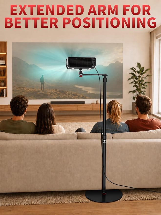 IFOOTAGE Cobra RB-A400-PE Professional Projector Stand, Heavy Duty Aluminium Tripod Stand with Adjustable Ball Head, 90° Tilt Angle, Weighted Base for Projector, DSLR, LED Light (79")