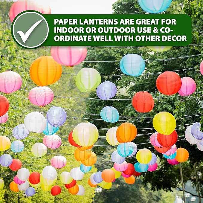 12 Inch Round Chinese Sage Green Paper Lanterns Hanging Decor | 10 PCs, Reusable, Indoor Outdoor Decorative Lamp Shade, for Ceiling, Wedding, Shower, Party, Festival, Home Decoration