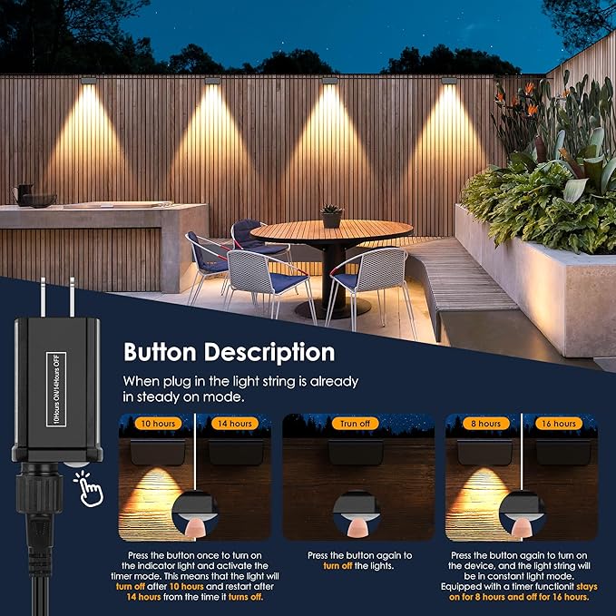 Deck Lights Outdoor, Fence Lights 10 Pack, Waterproof LED Step Lights for Outside, Backyard, Railing, Patio, Pool, Garden