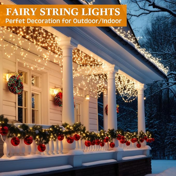 Macarrie 3 Pcs Warm White Fairy Lights USB Powered 16 ft 50 LED String Lights Plug in for Indoor Outdoor Bedroom DIY Party Wedding Home Festival Tree Garden Xmas Decoration