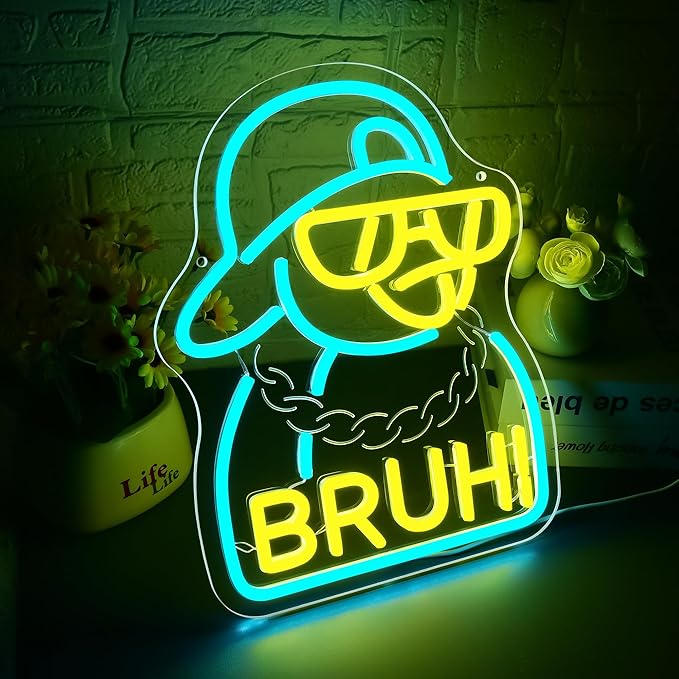 Hiphop Penguin Neon Sign for Wall Decor Dimmiable Funny Penguin Neon Light for Man Cave Birthday Gifts for Brother Men Cool Sign for Music Room Party Office Bedroom Garage Size13.7 * 10.8In(WZCP219)