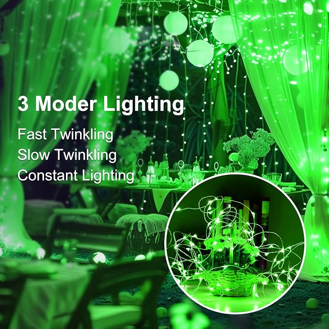 8 Pack Fairy Lights Battery Operated, 7ft 20 LED 3 Modes Speed Twinkle Mini String Lights Waterproof Silver Wire Firefly Starry Lights for Mason Jars Wedding Party Christmas Decorations