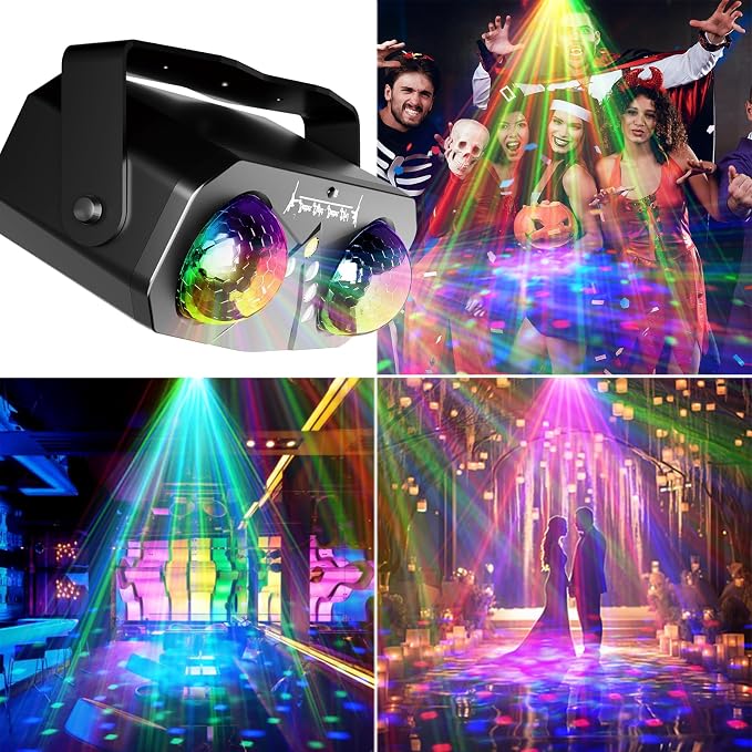 Party Disco Strobe Ocean Star Projector Dj Dance Light | Sound Activated with Remote Control Stage Rave for Parties Bar Birthday Wedding KTV Christmas Halloween Dancing Décor.