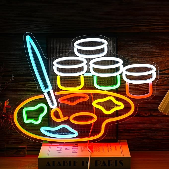 Neon Sign Dimmable Painting Disc Neon Light Signs for Wall Decor USB Powered Draw LED Light Up Sign for Studio Painting Classroom Art Wall Decoration (Multicolored)