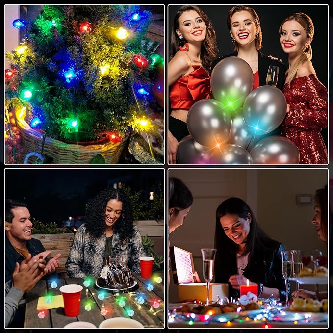 200 Pcs Mini LED Ballon Lights Long Standby Time Waterproof Mini Light,Tiny Party Lamps for Balloon Paper Lantern Easter Eggs Decor Halloween Christmas Birthday Party Wedding Decoration (Multicolor)